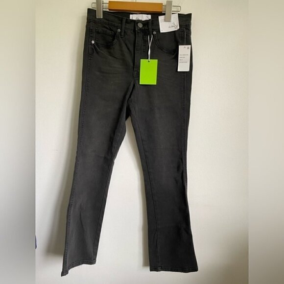 Nwt 🆕 Sam Edelman Women Linnie Kick Flare High Rise Waist Jeans • Black • US 25 - Picture 1 of 8